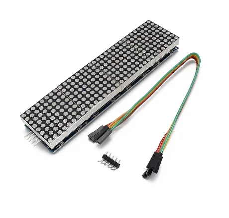 Matriz LED MAX7219 8x8 Rojo 4 en 1 - Display de alta visibilidad para letreros electrónicos y paneles de información.