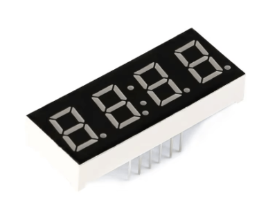 Display 7 Segmentos 4 Dígitos - Cátodo Común, tamaño 3x0.6 cm, excelente para cronómetros y contadores.