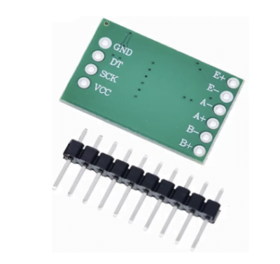 Módulo XFW-HX711 diseñado para aplicaciones de pesaje, proporcionando lecturas precisas con un convertidor A/D de 24 bits.