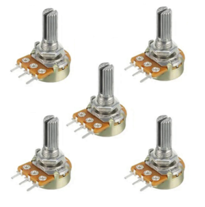 100K Potenciómetro 15mm de Eje - Componente esencial para ajustes finos en electrónica.