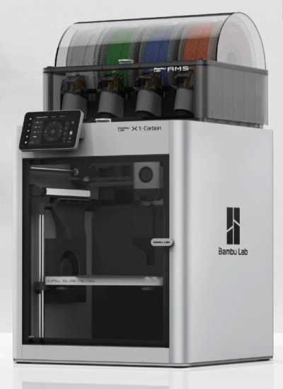 Impresora 3D Bambu Lab X1-Carbon Combo vista frontal.